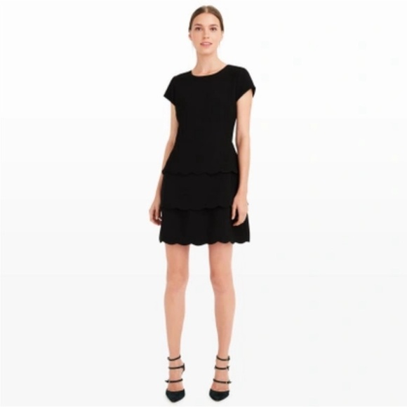 Black Layered Cap-sleeve Mini Dress - Club Monaco, Size Small - Picture 4 of 5